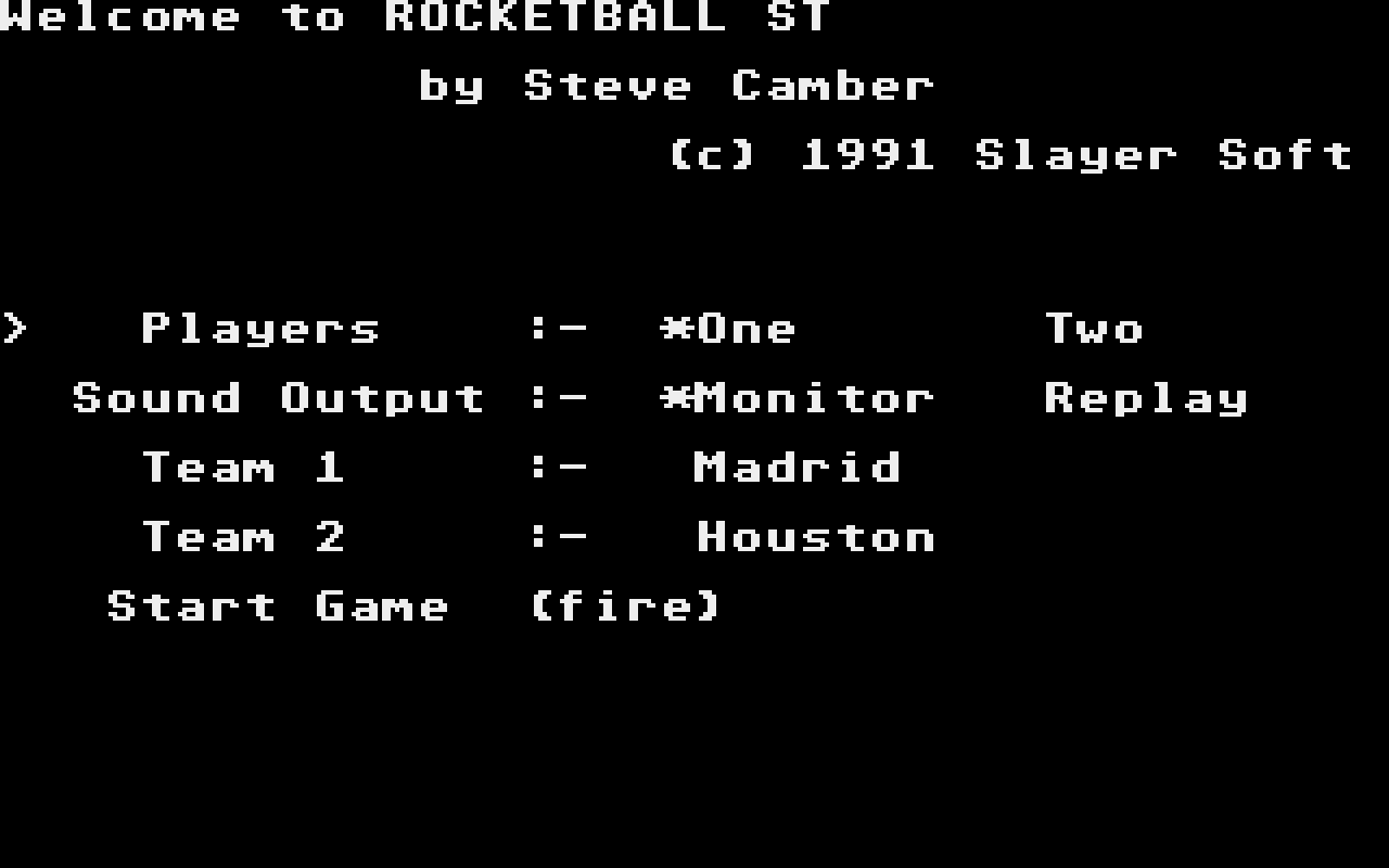 Rocketball ST atari screenshot